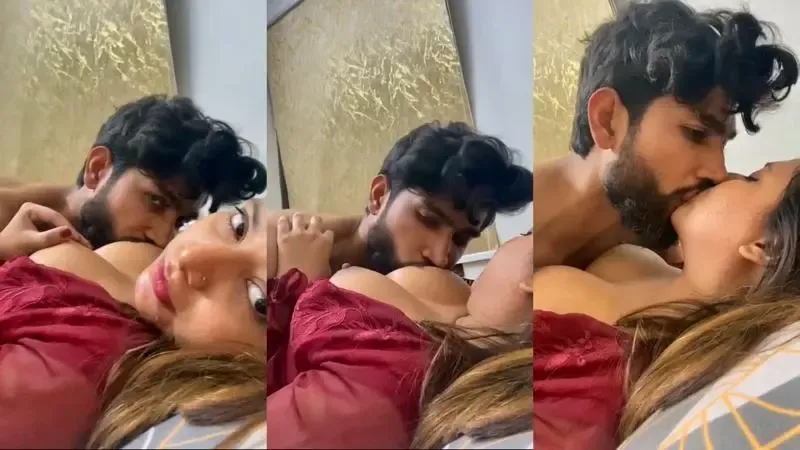 Horny bhabhi boobs pressing and kissing in OYO with lover – Indian porn video