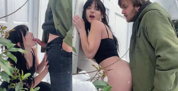 Frankie Roselli’s Winter Outdoor Sex Tape - MyPornerLeak Leak