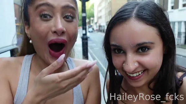 Hailey Rose And Marina Maya Public Naughty Cum Walk