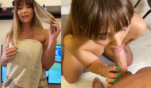 Hazel Grace Seduces With Her Naked Body Then Slurps Cock