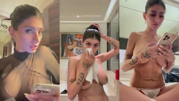 Mia Khalifa After Party In See Through Dress And Eating Dinner Naked In Hotel Room - MyPornerLeak