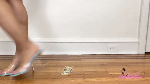 Latina Feet in Heels: Pretty Pedicured Toes Walking on Cash – Foot Fetish