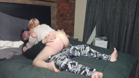 Blonde in close-up with interracial intimacy
