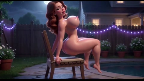 Moonlit Backyard Passion Between Close Friends
