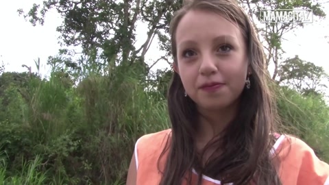 Brunette Encounters Stranger in Park