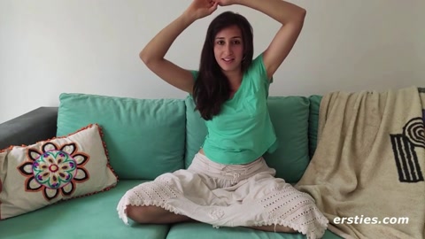 Brunette Beauty Explores Intimate Pleasure